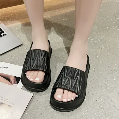 2024夏季法式网红爆款凉拖鞋女外穿居家浴室防滑增高超火沙滩鞋商品大图