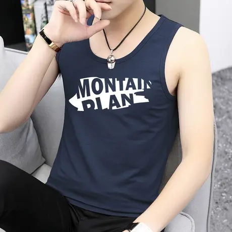 莫代尔棉背心男士夏季冰丝凉感吊带无袖t恤篮球跨栏健身运动坎肩商品大图