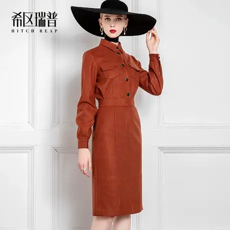 希区瑞普大牌套装女秋冬高端职业气质时尚女神范女裙套装棕色商品大图