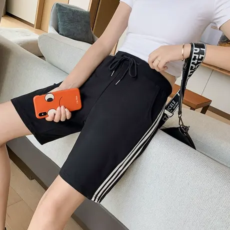 运动短裤女夏季薄款新款宽松外穿跑步大码休闲高腰中裤五分裤ins图片