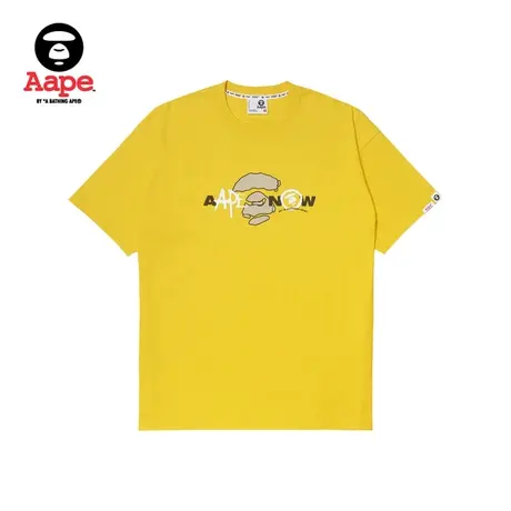 Aape旗舰店男装秋冬猿颜图案街头酷帅字母印花潮流短袖T恤1386XXL商品大图