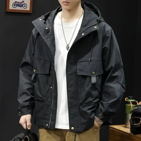 冲锋衣男外套春秋男装工装潮牌大码男款上衣男士夹克秋季2023新款图片