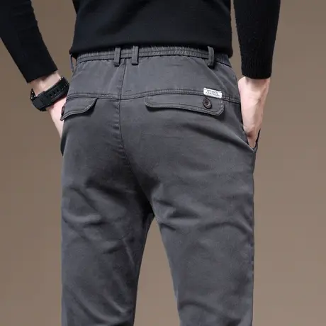 秋冬款商务休闲裤男士2023新款修身小脚中年爸爸裤子冬季西装西裤商品大图