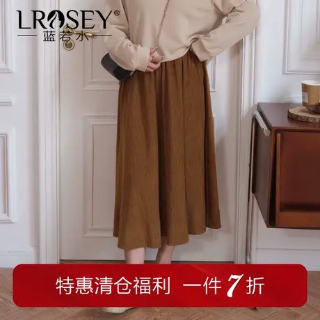 蓝若水大码胖mm提花半身裙春季新款休闲高腰遮胯显瘦A字中长裙女图片