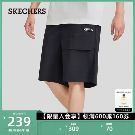 Skechers斯凯奇男子短裤吸湿速干裤时尚复古宽松版型运动休闲裤商品大图