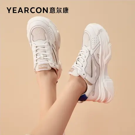 意尔康女鞋2023年新款春季老爹鞋女厚底运动休闲鞋百搭ins潮鞋子商品大图