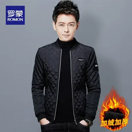 罗蒙男士棉服外套2023秋冬款防寒保暖棉衣中年棒球领加绒夹克男潮图片