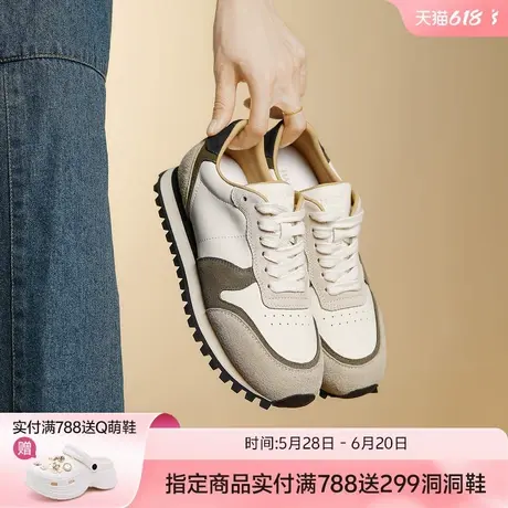 哈森复古运动休闲鞋女鞋子2025春夏款经典舒适轻便百搭舒适运动鞋商品大图