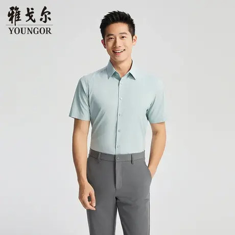 【商场同款】雅戈尔男士短袖衬衫夏季新款官方商务休闲短袖衬衫男商品大图