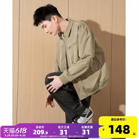 唐狮春新款男外套立领休闲外套青年男士夹克潮宽松上衣工装外套图片