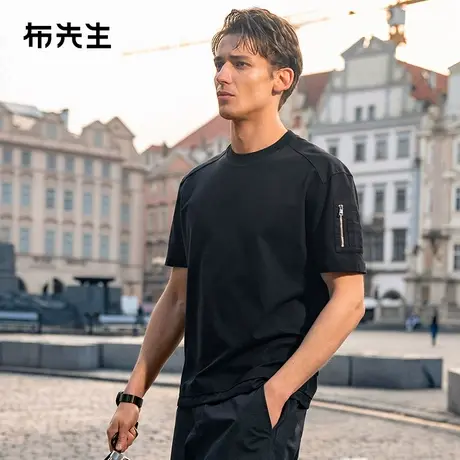 MrBu布先生夏季2025新款宽松纯色舒适休闲圆领男士T恤衫ET16223图片