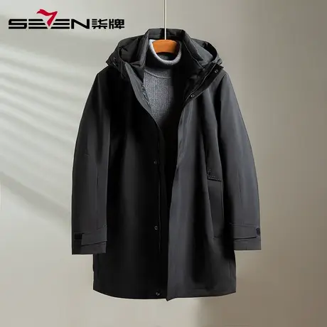 柒牌男装清仓秋冬简约保暖羽绒服时尚百搭中长款羽绒外套商品大图
