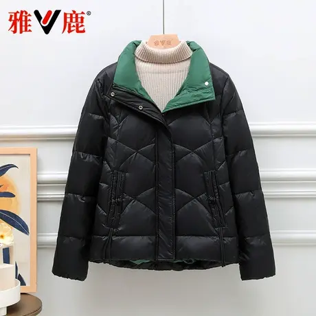 雅鹿2024冬季新款轻薄羽绒服女短款小个子立领显瘦简约百搭外套潮商品大图