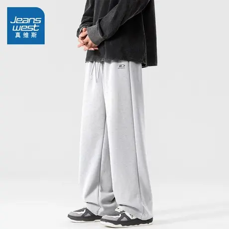 JR真维斯男式重磅宽松阔腿卫裤 2025秋季新品男款抽绳休闲长裤男商品大图
