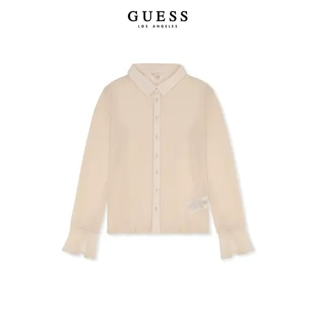 GUESS23年新款秋女士通勤设计感外搭时尚纯色衬衫-W4RH29WFVI2图片
