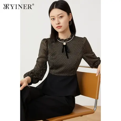 *YINER音儿奥莱女装秋季时尚气质通勤OL衬衫商品大图