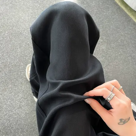 黑色天丝阔腿牛仔裤女春夏薄款显瘦2024新款高腰莱赛尔直筒拖地裤商品大图