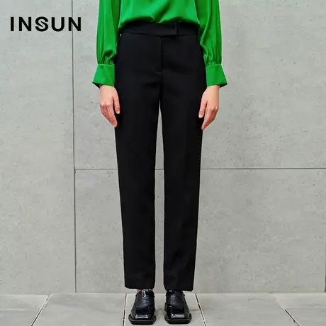 INSUN恩裳专选秋季弹力小脚裤羊毛休闲裤商品大图