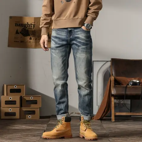 Modi Nick/摩帝尼克时尚百搭男士牛仔裤直筒宽松百搭修身裤子男款商品大图
