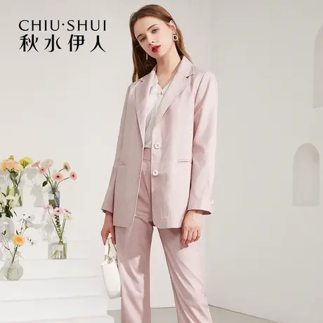 秋水伊人官方旗舰店气质修身直筒职业装九分裤休闲裤女士Q249图片