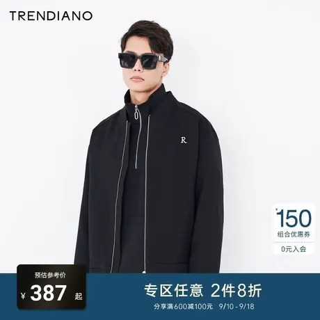 TRENDIANO官方男装秋冬刺绣棒球领休闲飞行员夹克外套潮牌男长袖商品大图