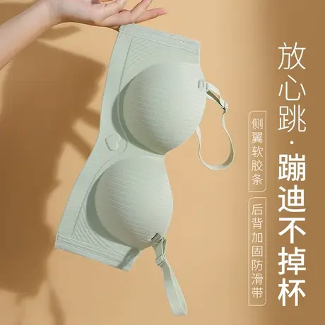 霞黛芳无肩带内衣隐形防走光防滑聚拢上托小胸显大抹胸无痕文胸罩商品大图