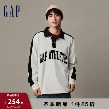 Gap男装春秋LOGO撞色学院风POLO衫潮流时尚美式运动上衣841261商品大图