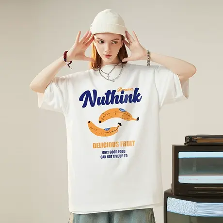 Nuthink欧美潮流趣味短袖T恤男潮中性风小众潮牌宽松oversize半袖商品大图