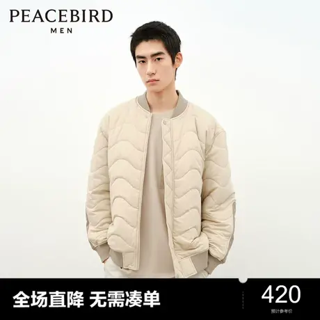太平鸟男装棒球领棉衣防寒服2023冬季工装宽松棉袄保暖外套奥莱图片