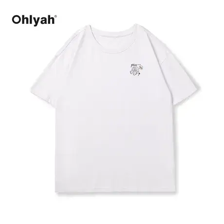 Ohlyah复古vintage涂鸦纯棉短袖t恤女2023宽松chic潮牌半袖上衣商品大图