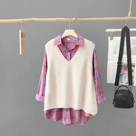 秋季2023新款韩版设计感小众文艺纯色针织马夹女外穿毛衣马甲坎肩图片