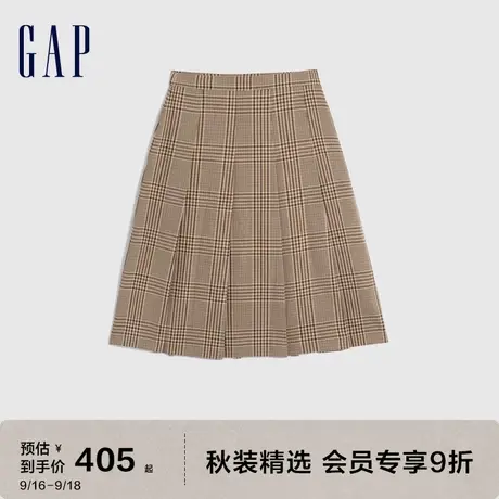 Gap女装秋季2023新款洋气A字型高腰百褶半身裙730476宽松短裙图片