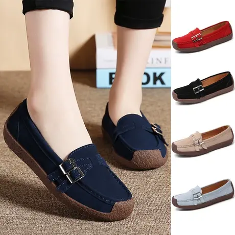 老北京布鞋女2023新款豆豆鞋妈妈一脚蹬懒人鞋孕妇鞋软底老师鞋春图片