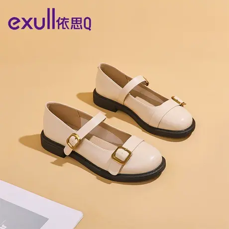 【商场同款】依思q日系jk玛丽珍小皮鞋春季单鞋圆头金属扣学院风商品大图