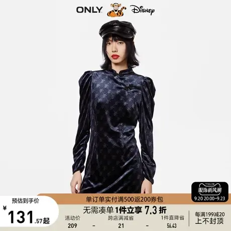 ONLY奥莱夏季迪士尼跳跳虎联名复古中国风连衣裙女图片