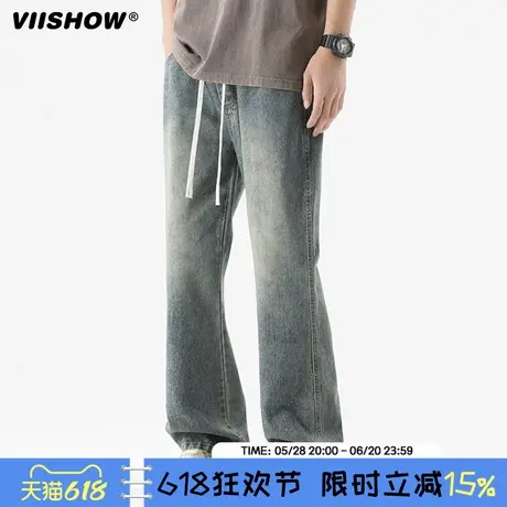 VIISHOW微喇牛仔裤男夏季新款男vibe宽松男款喇叭裤美式高街裤子商品大图