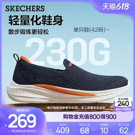 【父亲节礼物】斯凯奇男一脚蹬透气健步鞋2025新款夏季休闲运动鞋商品大图