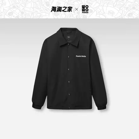 【翻领】HLA/海澜之家panda wowo熊猫时尚夹克秋季刺绣黑外套男图片