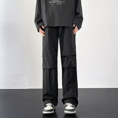 美式复古伞兵工装裤男秋季潮牌设计感宽松速干休闲裤简约百搭长裤商品大图