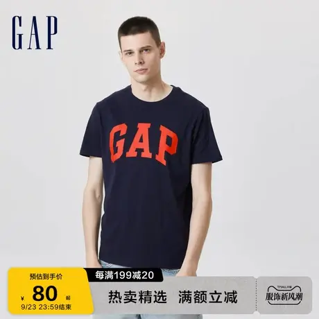 Gap男装夏季2023新款LOGO纯棉运动短袖T恤822828潮流休闲上衣图片