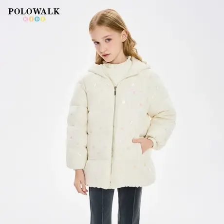 POLOWALK童装女童中长款羽绒服2025年新款秋冬中大童外套保暖潮图片