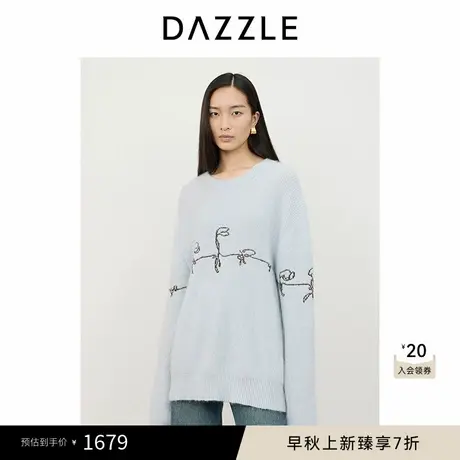 DAZZLE地素 毛针织衫2024冬季新款高比例马海毛套头衫图片