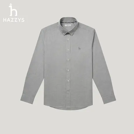 【商场同款】HAZZYS哈吉斯25秋季新款长袖休闲通勤千鸟格男衬衫潮图片