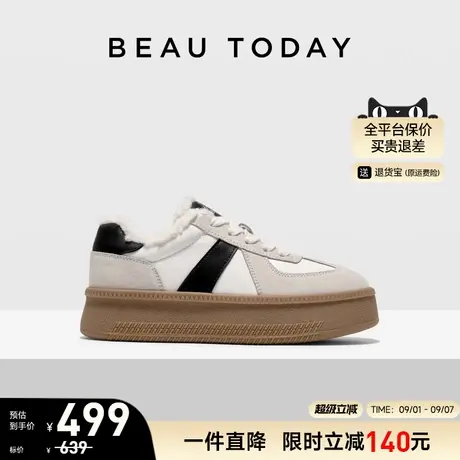 BeauToday厚底德训鞋女款2025新款秋季加绒运动休闲鞋复古阿甘鞋商品大图