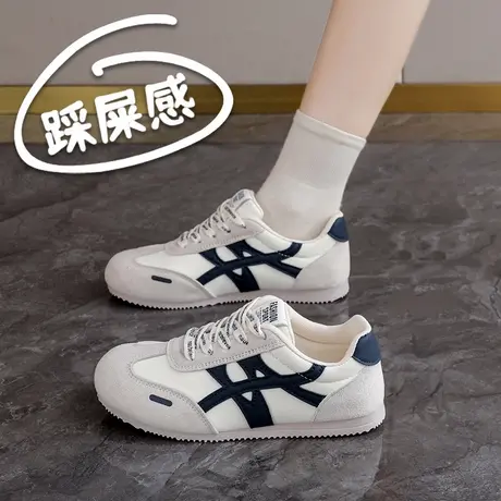 厚底德训鞋女2025秋季新款小白鞋增高休闲运动鞋34码商品大图