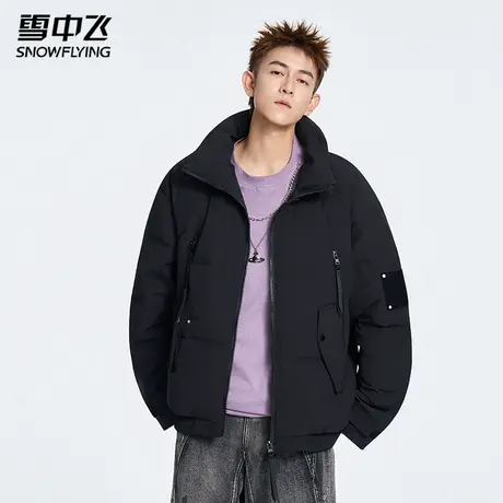 雪中飞2025新款立领羽绒服男款宽松保暖冬季鸭绒面包服棉袄外套商品大图