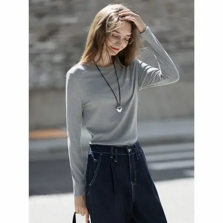 唐狮秋冬女圆领净色针织打底衫春秋打底衫女可外穿高级感洋气TUTA图片