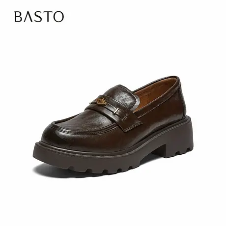 【好物体验专享】百思图2026春季新款乐福鞋女单鞋UXV08AA6图片