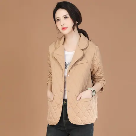 【11月16日8折上新】西装领菱格纹洋气棉服百搭时髦保暖棉衣棉袄商品大图