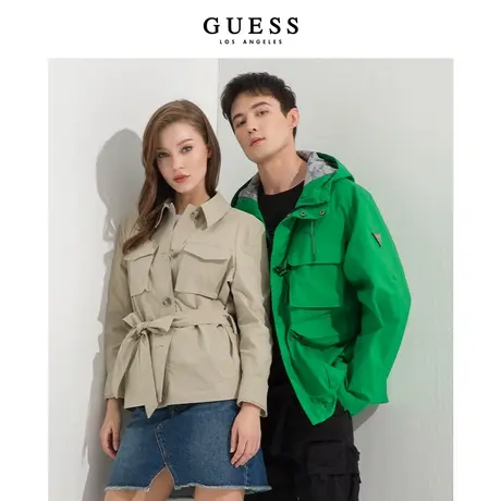 【38上新季】GUESS女士情侣舒适工装风纯色外套商品大图